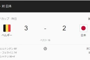 【2018FIFAWC】日本vsベルギー